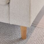 Emily 3 Seater Sofa - Sand with Pale Oak Legs - Image 5