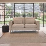 Emily 2 Seater Sofa - Sand with Whitewash Oak Legs - Image 2