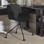 Logan Office Swivel Chair - Black with Black Legs