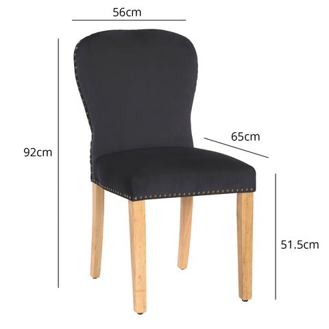 Outlet - Edward Dining Chairs - Set of 2 - Black & Light Wood 1 Edward dining chairs - set of 2 - black and light wood - Laura James