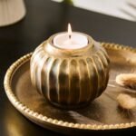 Elcombe Small Metal Tea Light Holder - Bronze