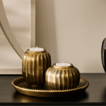 Elcombe Metal Tea Light Holder Set - Bronze