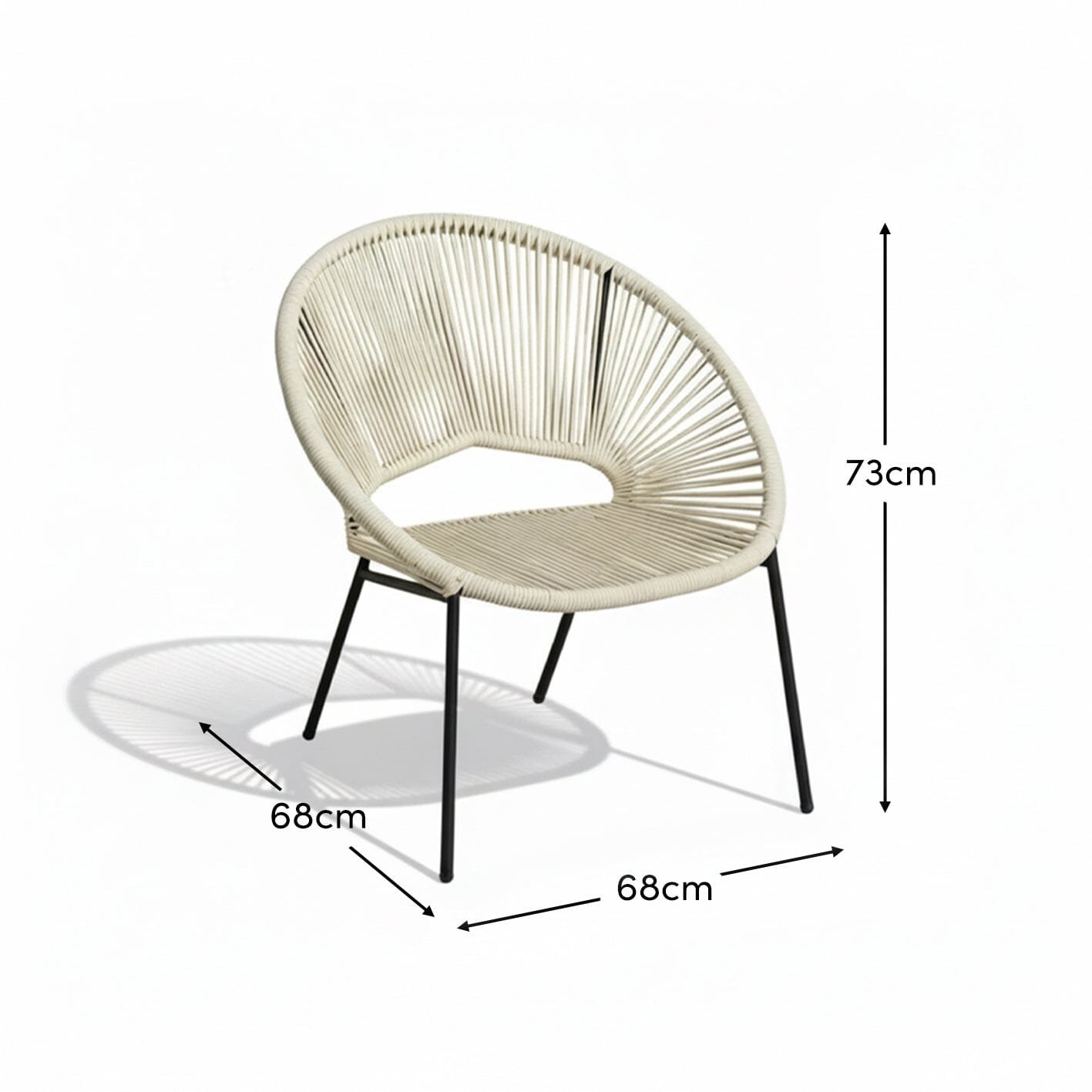 Eli Beige Rope Garden Chairs - Set of 2 - Image 8