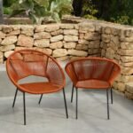 Eli Burnt Orange Rope Garden Chairs - Set of 2 - Image 3