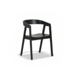 Charlotte Black Oak Round Dining Table Set - 4 Seater - Ella Black Dining Armchairs - Image 7