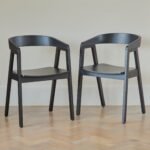 Amelia Black Oak Extendable Oval Dining Table Set - 6 Seater - Ella Black Oak Armchairs - Image 3