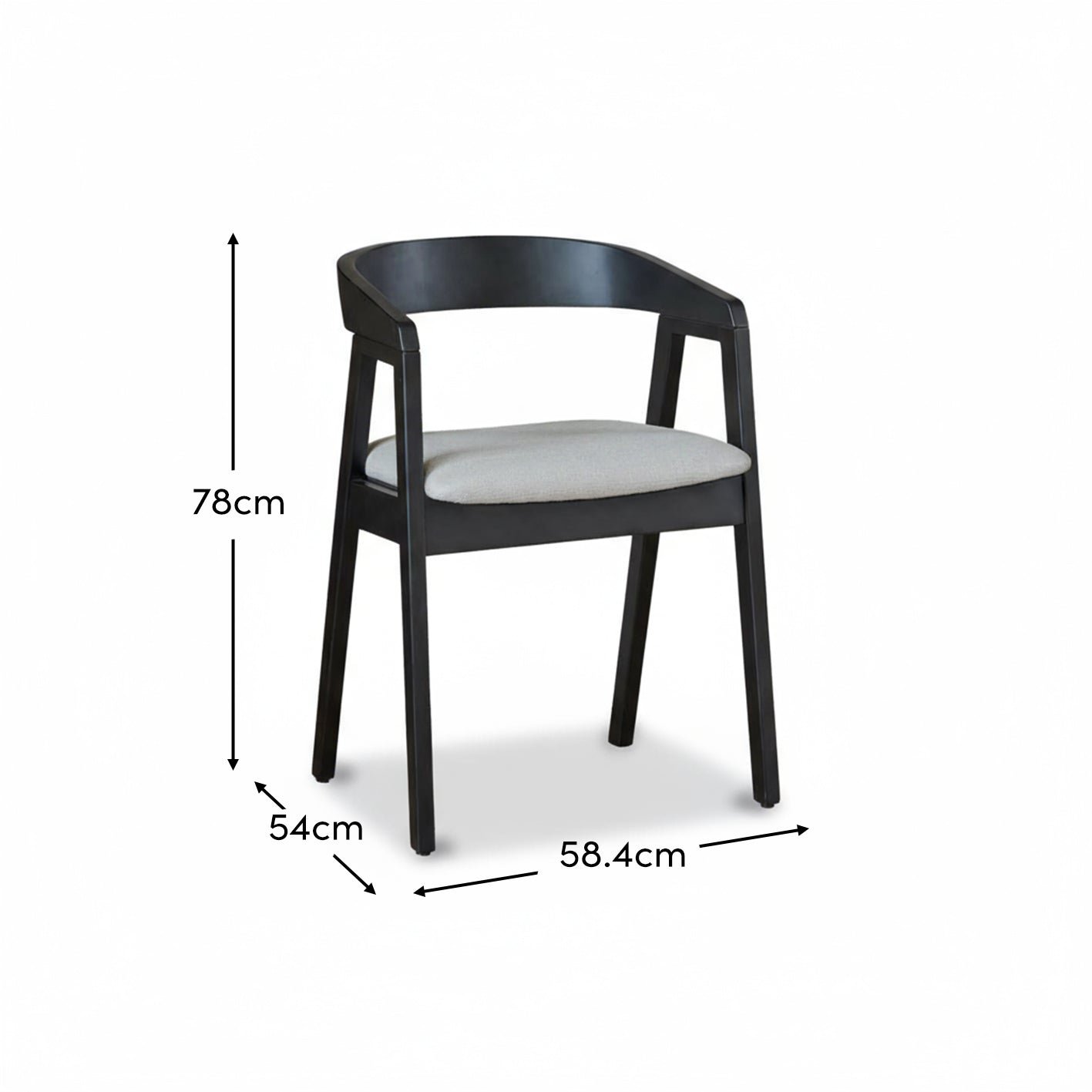 Charlotte Black Oak Round Dining Table Set - 4 Seater - Ella Black Oak Carver Chairs - Fawn Linen - Image 15