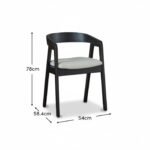 Outlet - Ella Boucle Dining Armchairs - Set of 2 - Black Oak Legs - Image 8