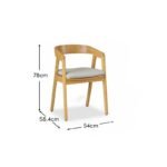 Outlet - Ella Fawn Linen Dining Armchairs - Set of 2 - Pale Oak Legs - Image 8