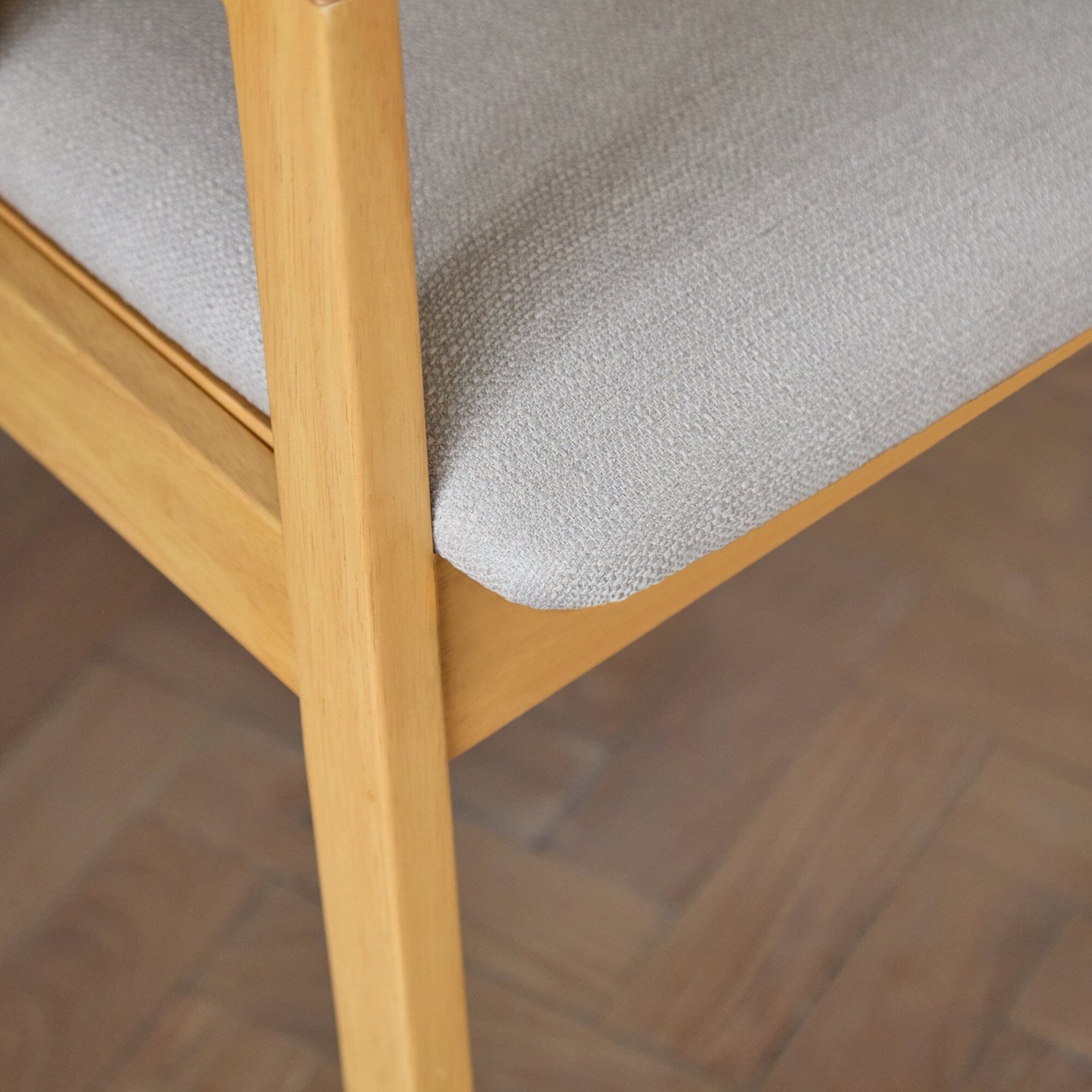 Outlet - Ella Fawn Linen Dining Armchairs - Set of 2 - Pale Oak Legs - Image 4