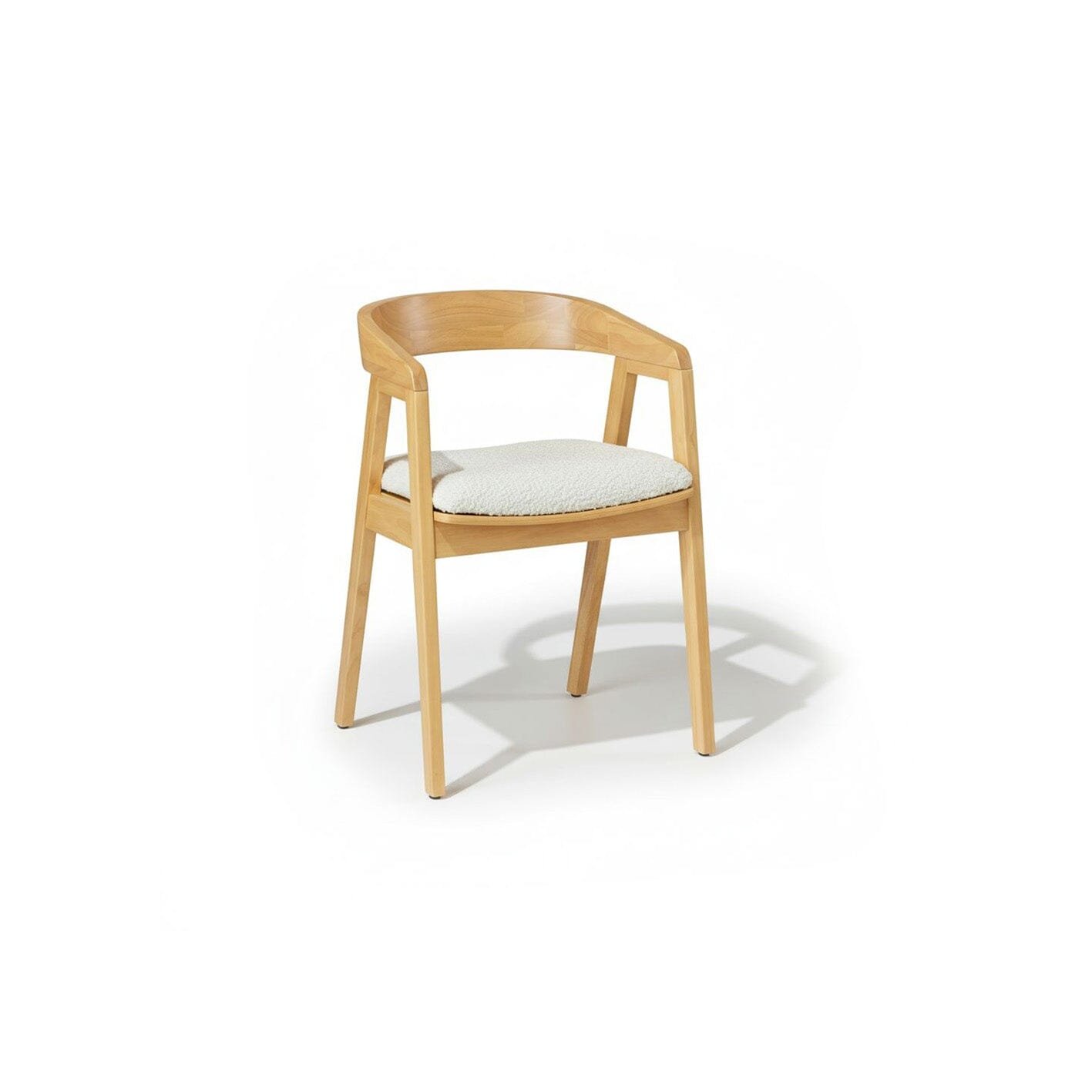 Ella Boucle Dining Armchairs - Set of 2 - Pale Oak Legs - Image 7