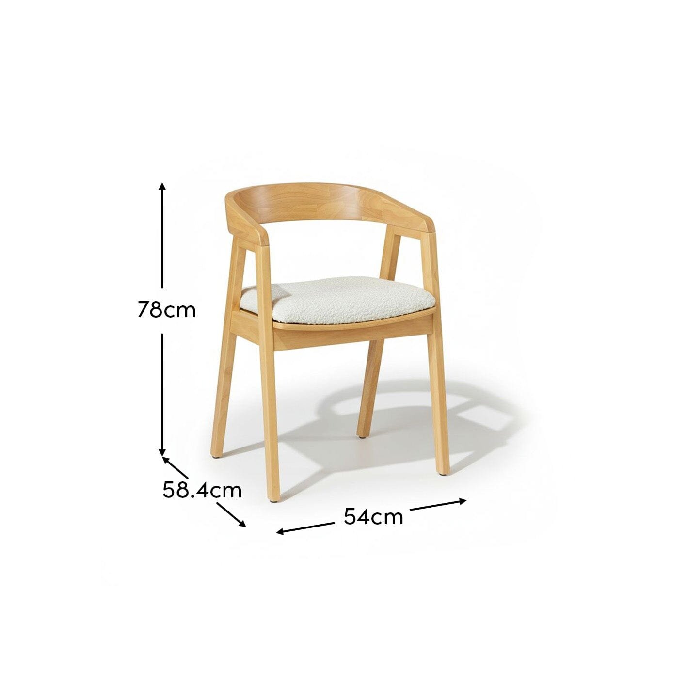 Ella Boucle Dining Armchairs - Set of 2 - Pale Oak Legs - Image 8