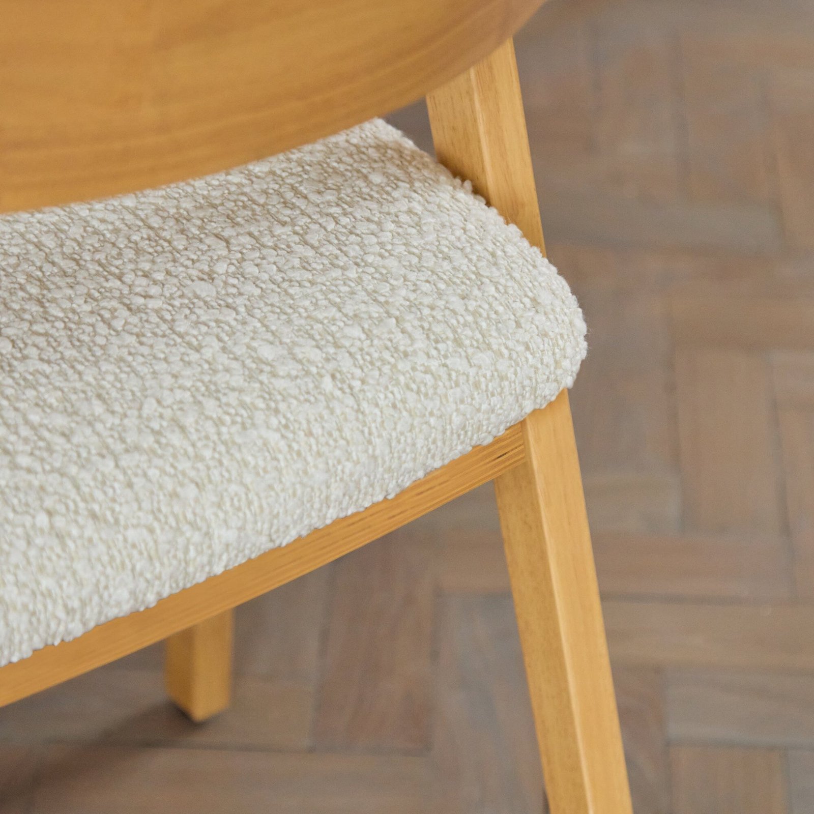 Ella Boucle Dining Armchairs - Set of 2 - Pale Oak Legs - Image 5