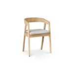 Outlet - Ella Fawn Linen Dining Armchairs - Set of 2 - Whitewash Oak Legs - Image 6