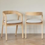 Ella Fawn Linen Dining Armchairs - Set of 2 - Whitewash Oak Legs - Image 2