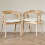 Ella Boucle Dining Armchairs - Set of 2 - Whitewash Oak Legs
