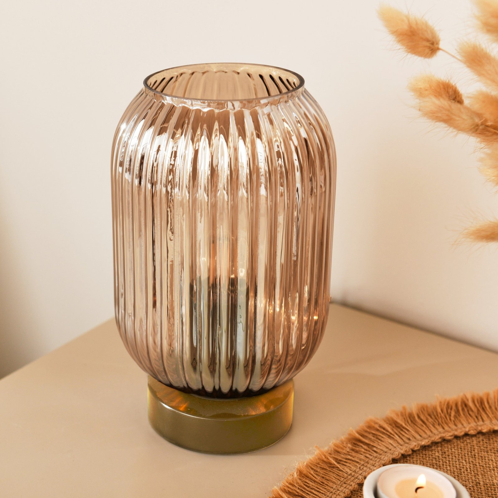 Elland 22.5cm Glass Table Lamp - Champagne & Gold - Image 1