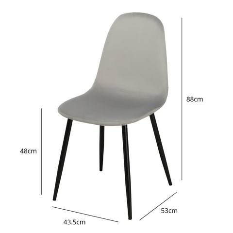 Outlet - Ellis Dining Chairs - Set of 2 - Grey & Black