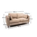 Emily 2 Seater Sofa - Driftwood with Dark Oak Legs - Image 10