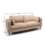 Outlet - Emily 3 Seater Sofa - Driftwood with Dark Oak Legs - Image 8
