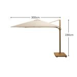 Emporio 3m Ivory Cantilever Parasol with 90kg Concrete Parasol Base - Wood Effect - Image 10