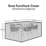 Rectangular Rain Cover 285x190x85cm - Ezra 6-8 Seater - Lennox 6 Seater with Hali Chairs- Palm 6 Seater with Shiro or Nala Chairs - Shiro 6 Seater with Shiro or Nala Chairs