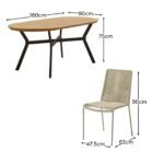 Ezra 6 Seater Oval Wooden Garden Dining Set with Ryder Clay Chairs - Image 10