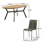 Ezra 6 Seater Oval Wooden Garden Dining Set with Ryder Khaki Chairs - Image 12