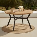 Ezra 4 Seater Round Wooden Garden Set with Ryder Khaki Chairs - Image 3