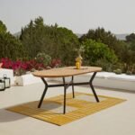 Ezra 6 Seater Oval Wooden Garden Dining Set with Ryder Khaki Chairs - Image 3