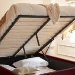 Finola Double Ottoman Bed - Burgundy Red - Image 4