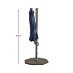 Fira Dark Blue LED Parasol - 2.5m Square Cantilever with Rain Cover - Image 9