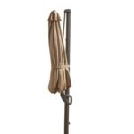 Fira Square 2.5m Cappuccino Cantilever Parasol with Octagonal Parasol Base - Image 3