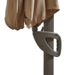 Fira Cappuccino LED Parasol - 2.5m Square Cantilever - Image 7