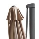 Fira Square 2.5m Cappuccino Cantilever Parasol with Octagonal Parasol Base - Image 4