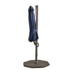 Fira Square 2.5m Dark Blue Cantilever Parasol with Octagonal Parasol Base
