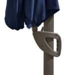 Fira Dark Blue LED Parasol - 2.5m Square Cantilever with Rain Cover - Image 8
