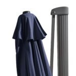 Fira Square 2.5m Dark Blue Cantilever Parasol with Octagonal Parasol Base - Image 4