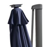 Fira Dark Blue LED Parasol - 2.5m Square Cantilever with Rain Cover - Image 5