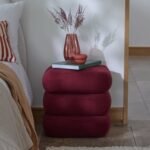 Outlet - Fleur Ottoman Footstool - Burgundy Red