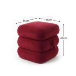 Fleur Ottoman Footstool - Burgundy Red - Image 6