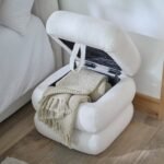 Outlet - Fleur Ottoman Footstool - Chalk White Boucle - Image 5