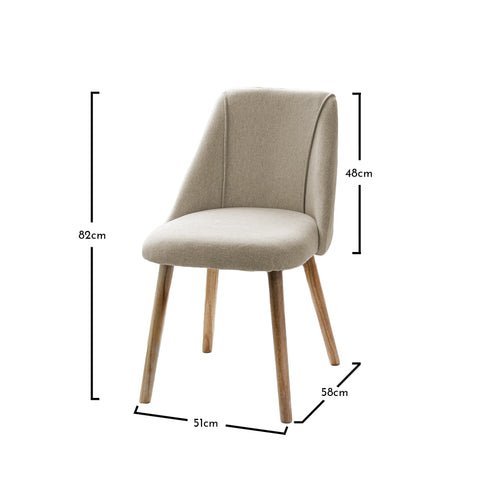 Amelia Whitewash Extendable Dining Table Set - 6 Seater - Freya Sand Dining Chairs - Oak Legs 4 Freya dining chairs - set of 2 - oatmeal and oak - Laura James