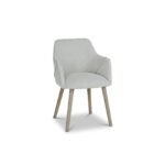 Freya Oat Boucle Armchair - Set of 2 - Whitewash Oak Legs - Image 5