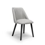 Amelia Whitewash Dining Table Set - 6 Seater - Freya Fossil Dining Chairs - Black Legs - Image 6