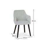 Freya Oat Boucle Armchairs - Set of 2 - Black Oak Legs - Image 6