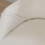 Jade Mango Wood Round Dining Table Set - 4 Seater - Freya Boucle Armchairs with Black Legs - Image 8