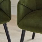 Amelia Whitewash Extendable Dining Table Set - 6 Seater - Freya Fern Green Carver Chairs - Black Legs - Image 5