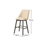 Outlet - Freya Light Beige Boucle Bar Stool -  Black Legs - Image 8