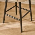 Outlet - Freya Light Beige Boucle Bar Stool -  Black Legs - Image 3